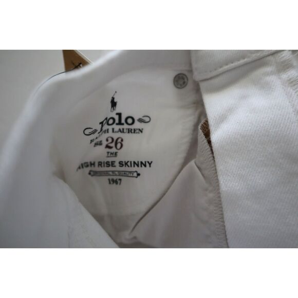 Polo Ralph Lauren Women's Sz 26 White The High Rise Skinny Ankle Jeans - Picture 5 of 12